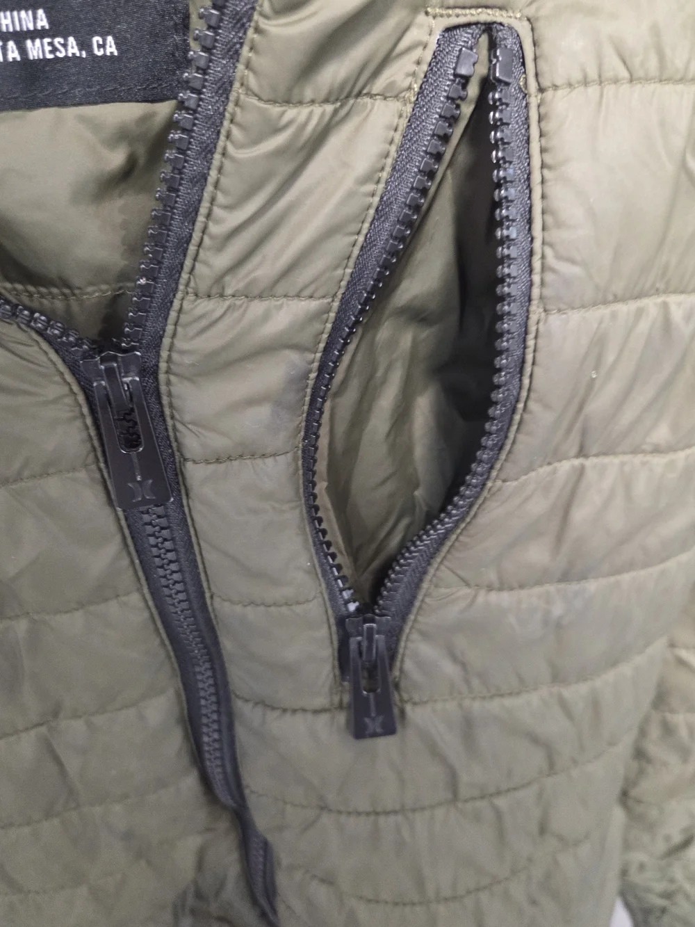 Hurley quilted hooded